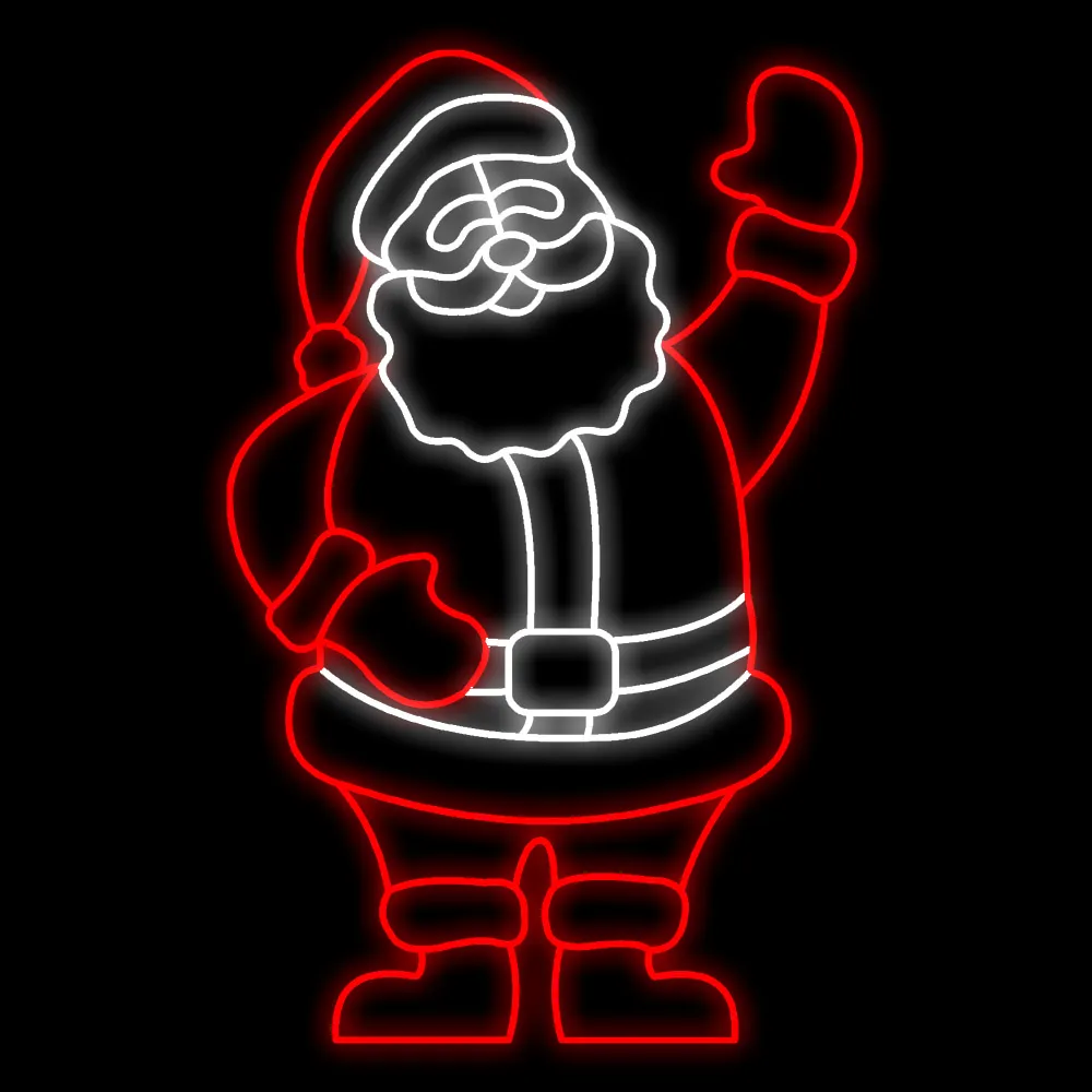 Figura de Natal Luminosa para Jardim e Fachada - Noel Acenando