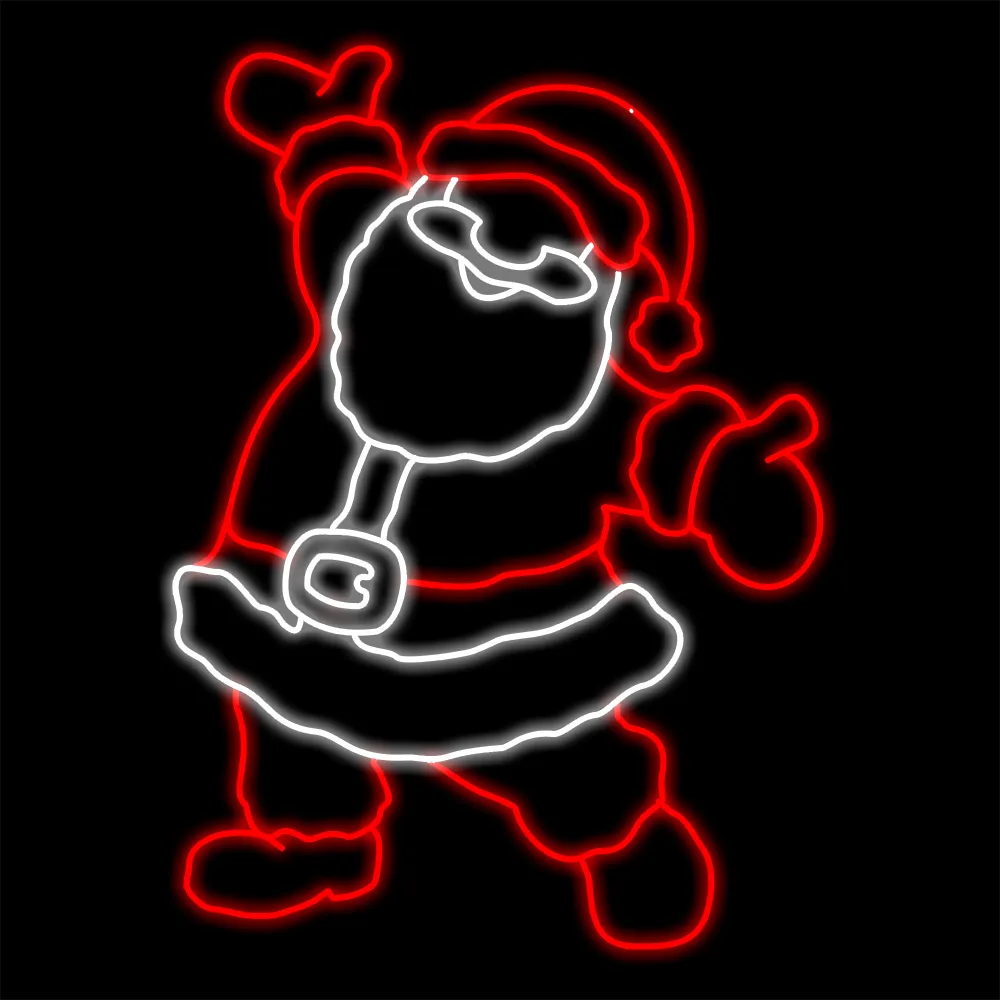 Figura de Natal Luminosa para Jardim e Fachada - Papai Noel com Braços Abertos