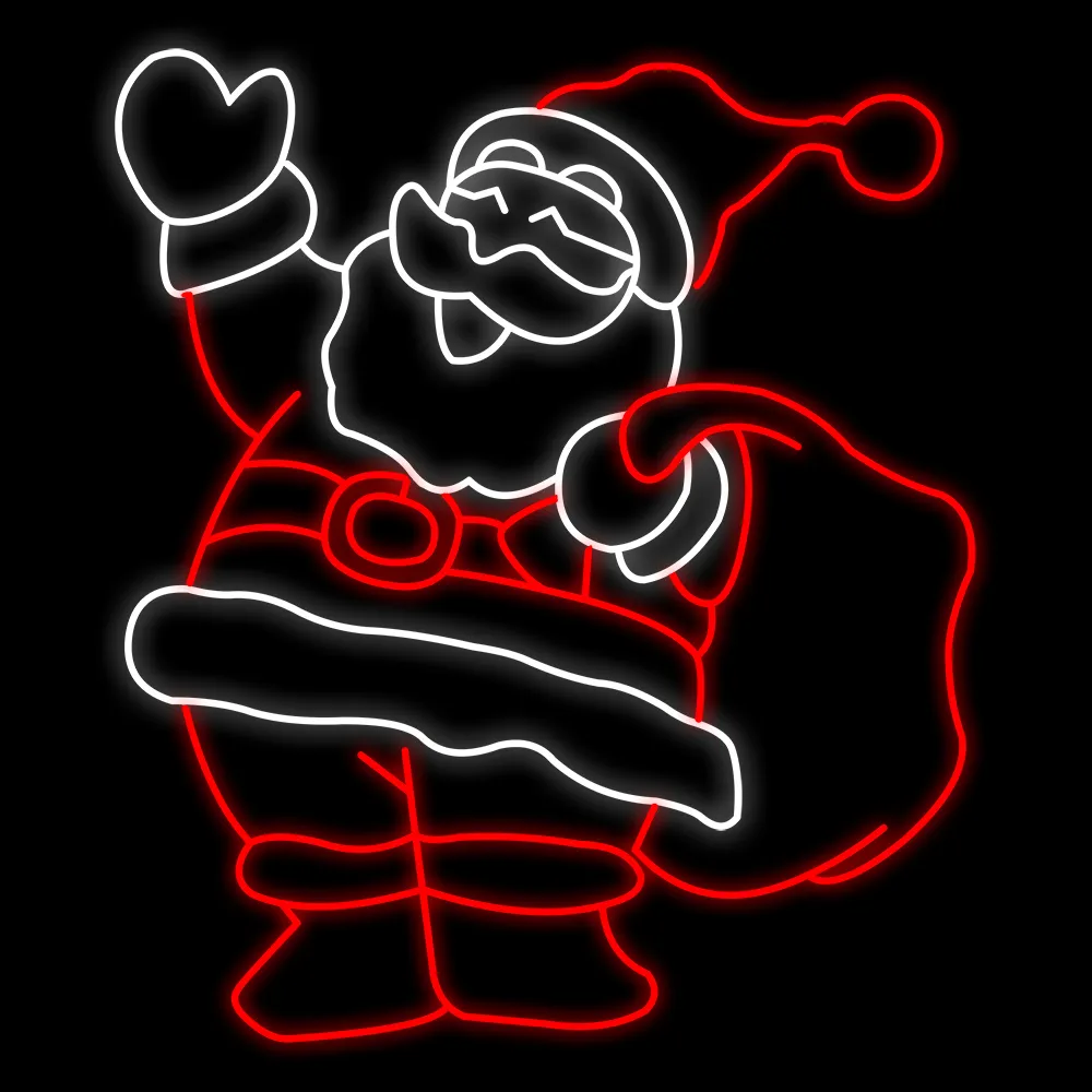 Figura de Natal Luminosa para Jardim e Fachada - Papai Noel e Presentes