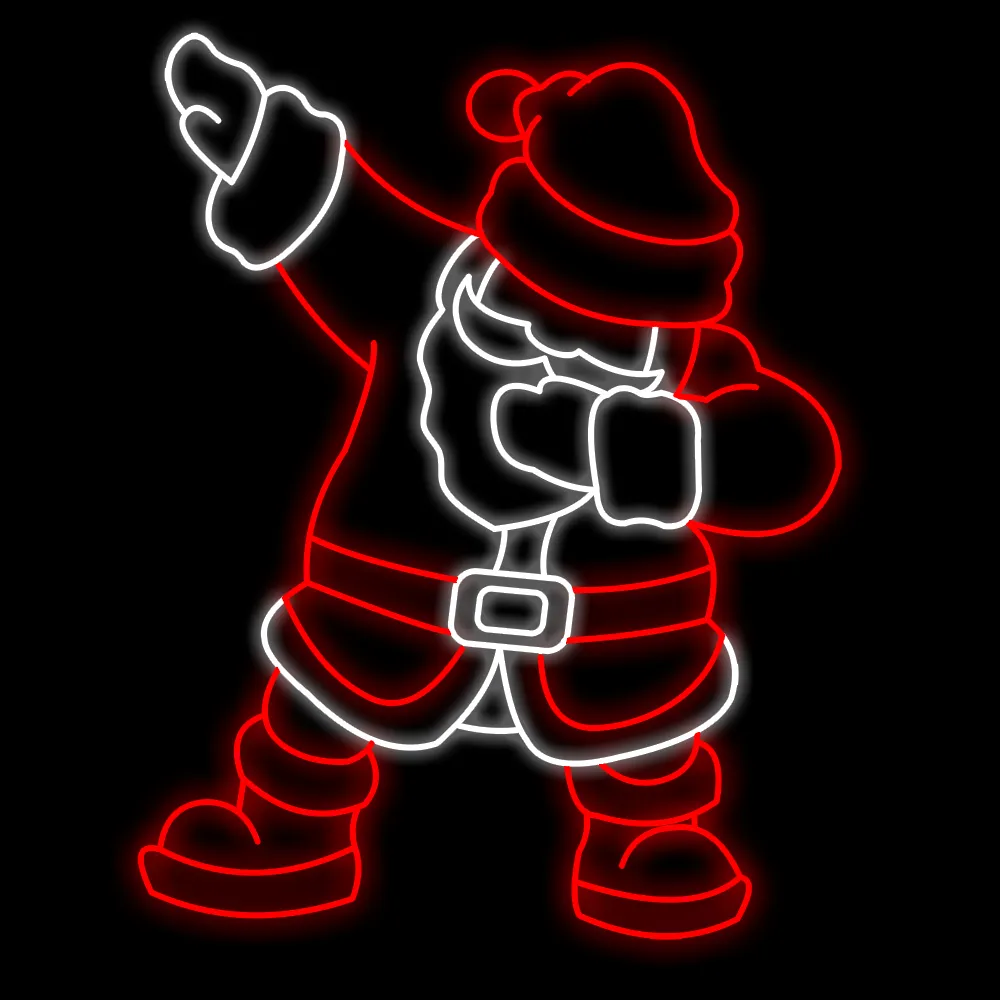Figura de Natal Luminosa para Jardim e Fachada - Papai Noel Pose