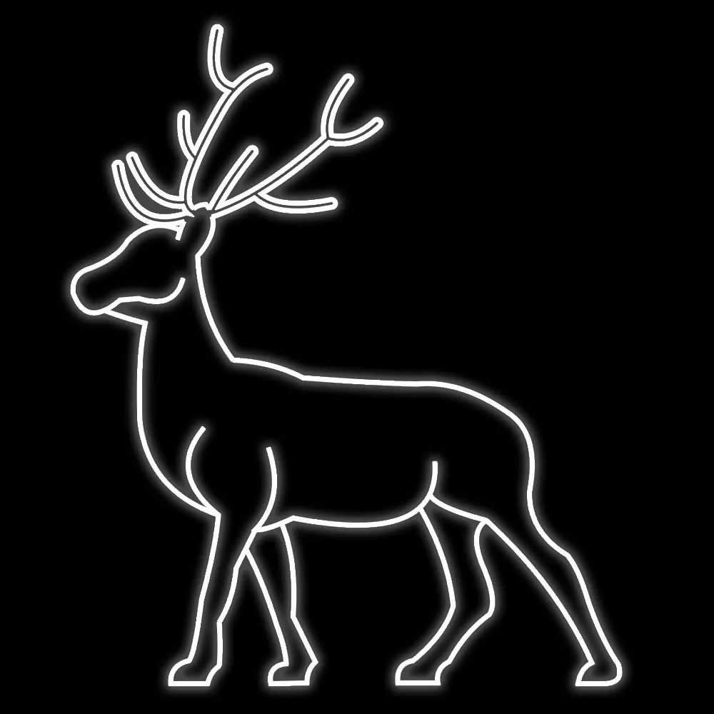 Figura de Natal Luminosa para Jardim e Fachada - Rena Glamour em Pé