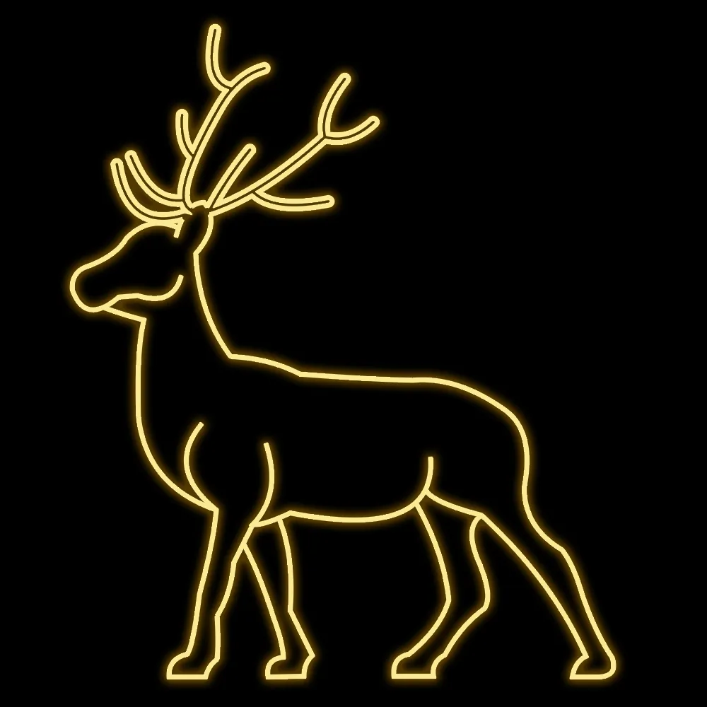 Figura de Natal Luminosa para Jardim e Fachada - Rena Glamour em Pé