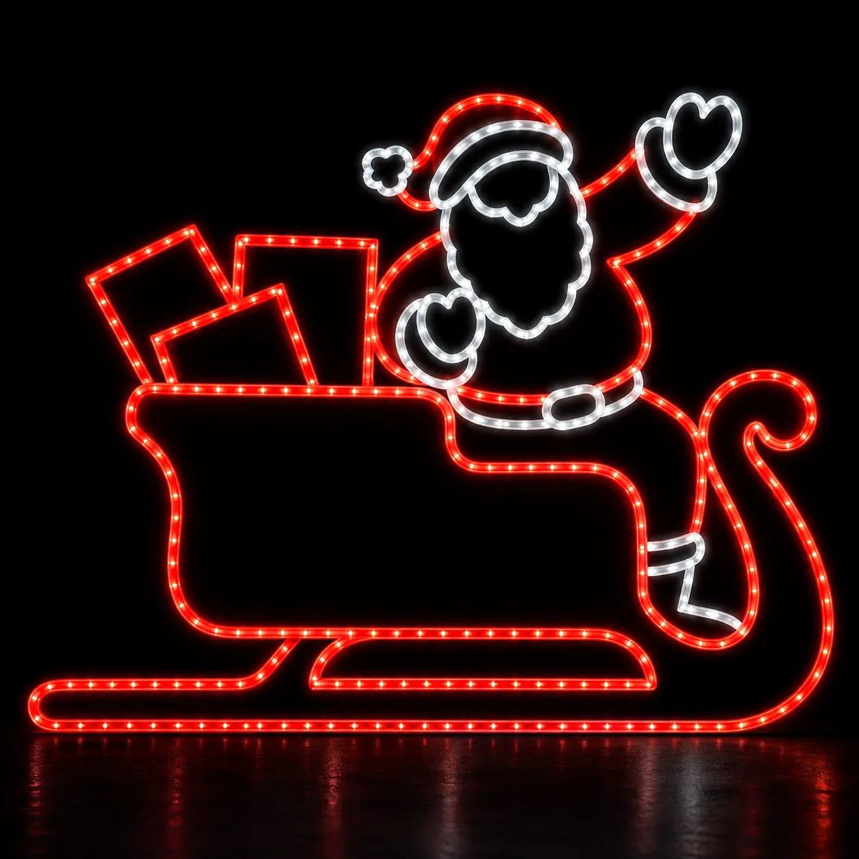 Figura de Natal Luminosa para Jardim e Fachada - Trenó