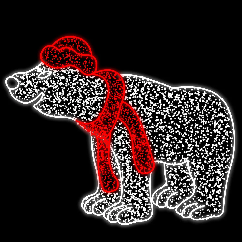 Figura de Natal Luminosa para Jardim e Fachada - Urso Polar