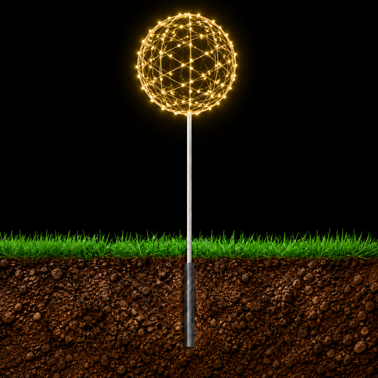 Figura de Natal Luminosa para Jardim - Esfera no Alto