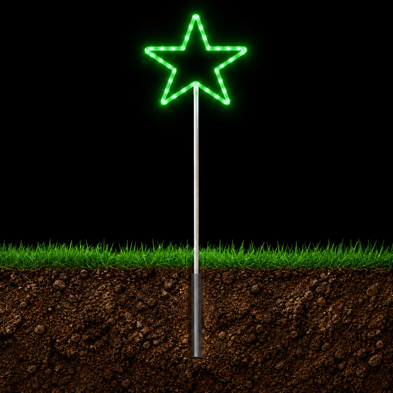 Figura de Natal Luminosa para Jardim - Estrela no Alto