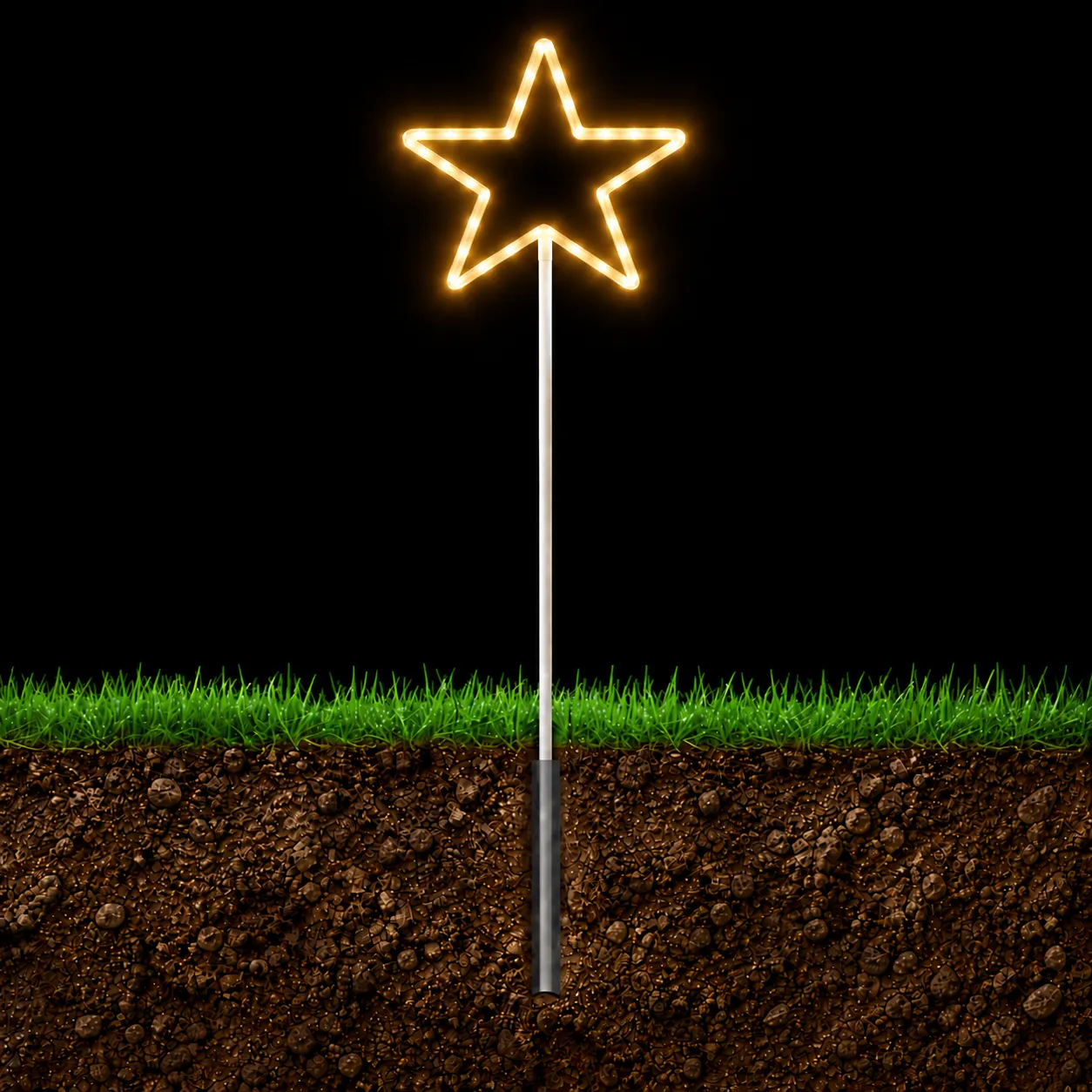 Figura de Natal Luminosa para Jardim - Estrela no Alto