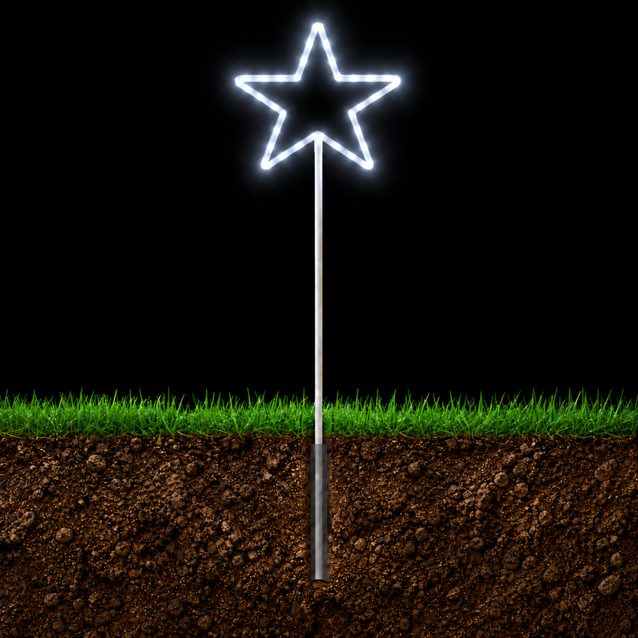 Figura de Natal Luminosa para Jardim - Estrela no Alto