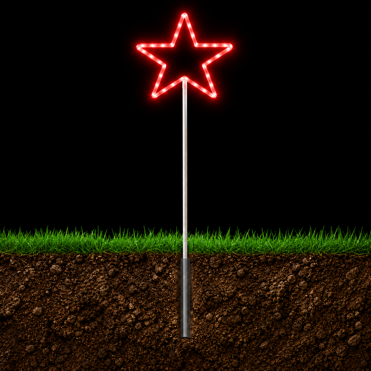 Figura de Natal Luminosa para Jardim - Estrela no Alto