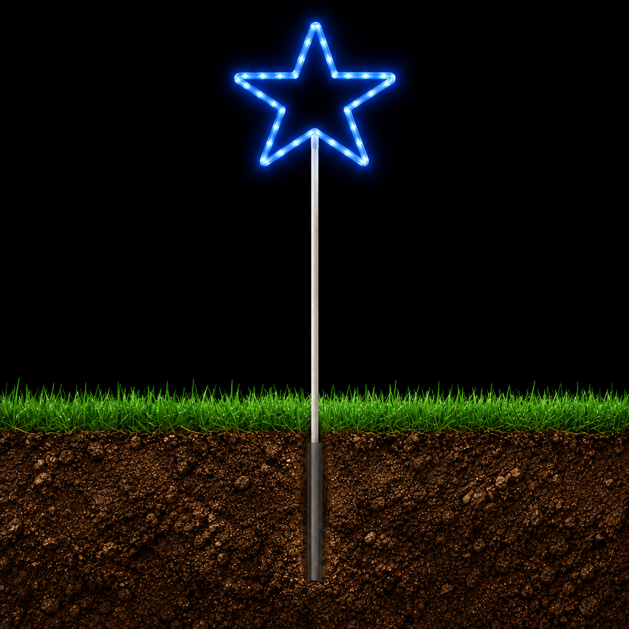 Figura de Natal Luminosa para Jardim - Estrela no Alto