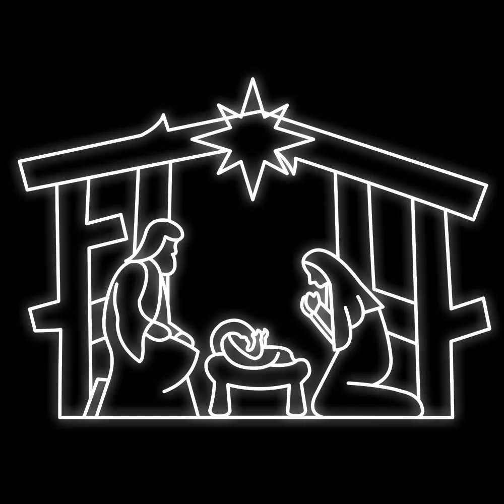 Figura de Natal Luminosa para Jardim - Sagrada Família Presépio Jerusalém