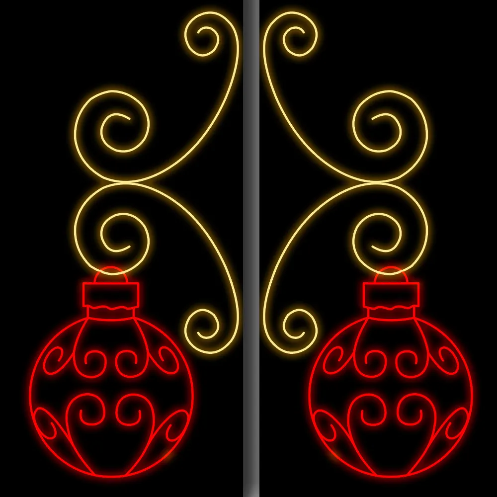 Figura de Natal Luminosa para Lateral de Poste - Bola Pingente