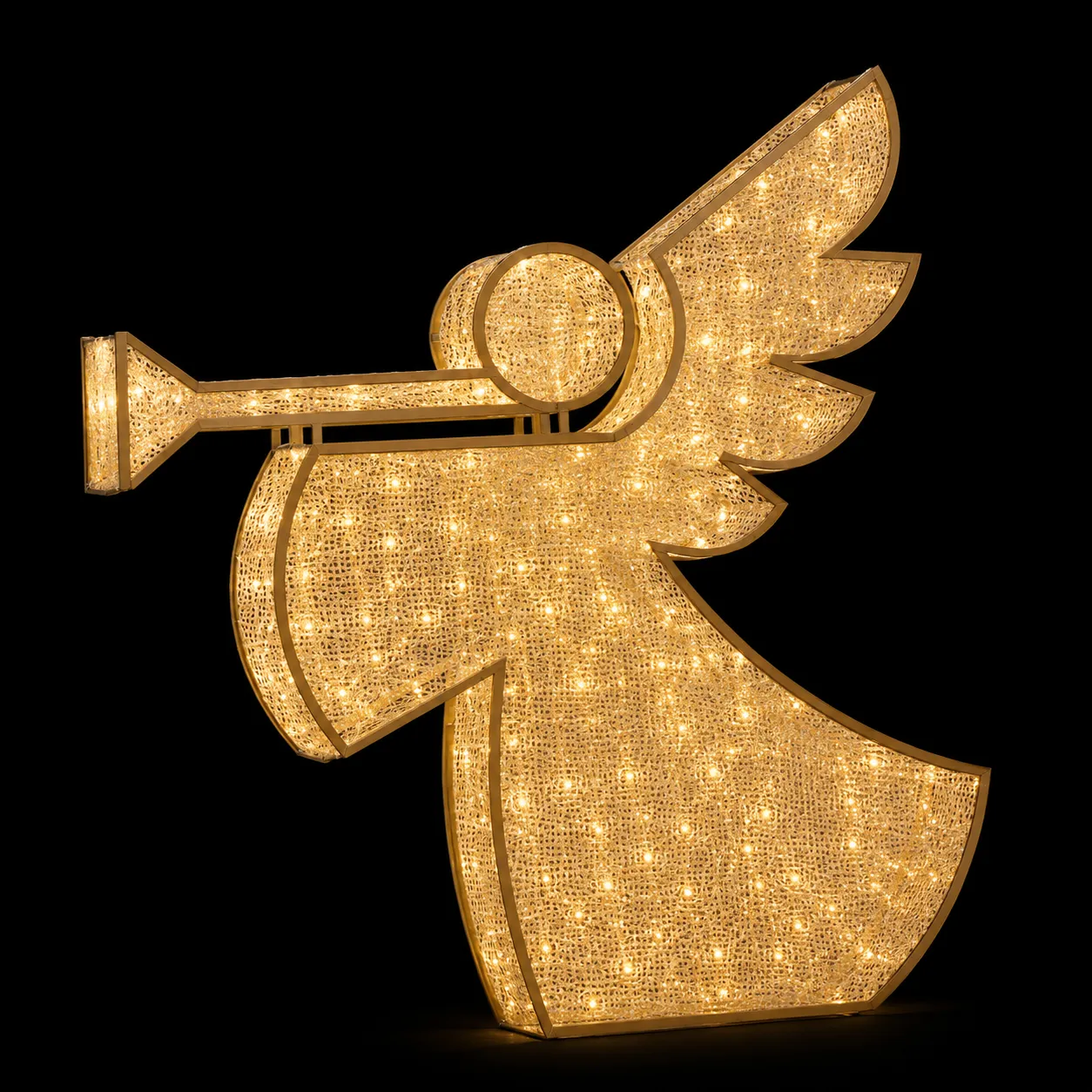 Figura de Natal Luminosa para Piso - Anjo Linha Gold 3D