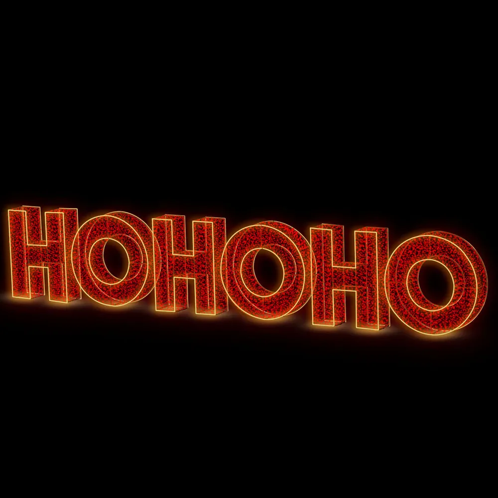 Figura de Natal Luminosa - Letreiro 3D HOHOHO