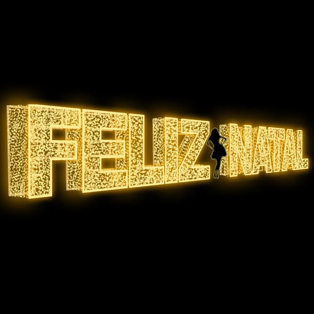 Figura de Natal Luminosa - Letreiro Feliz Natal 3D Grande