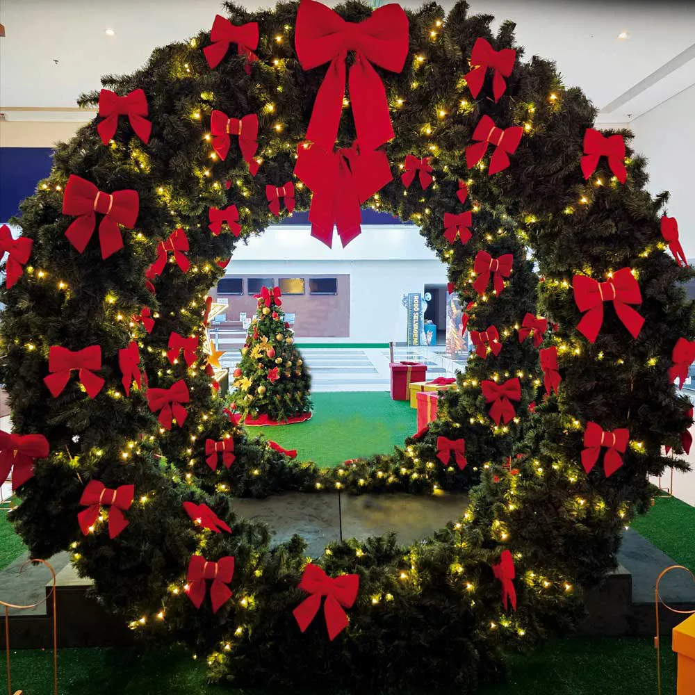 Figura de Natal Luminosa para Piso - Plataforma com Guirlandas Photoface
