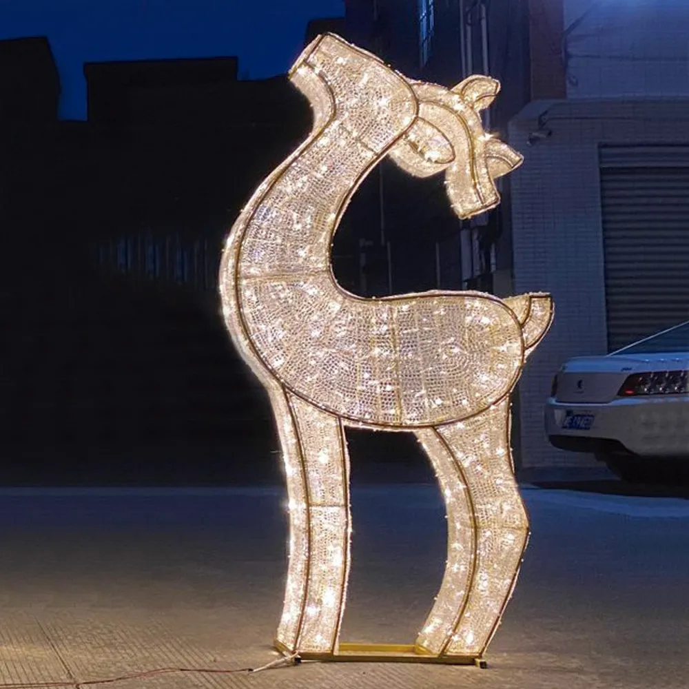 Figura de Natal Luminosa - Rena Linha Gold 3D Pequena