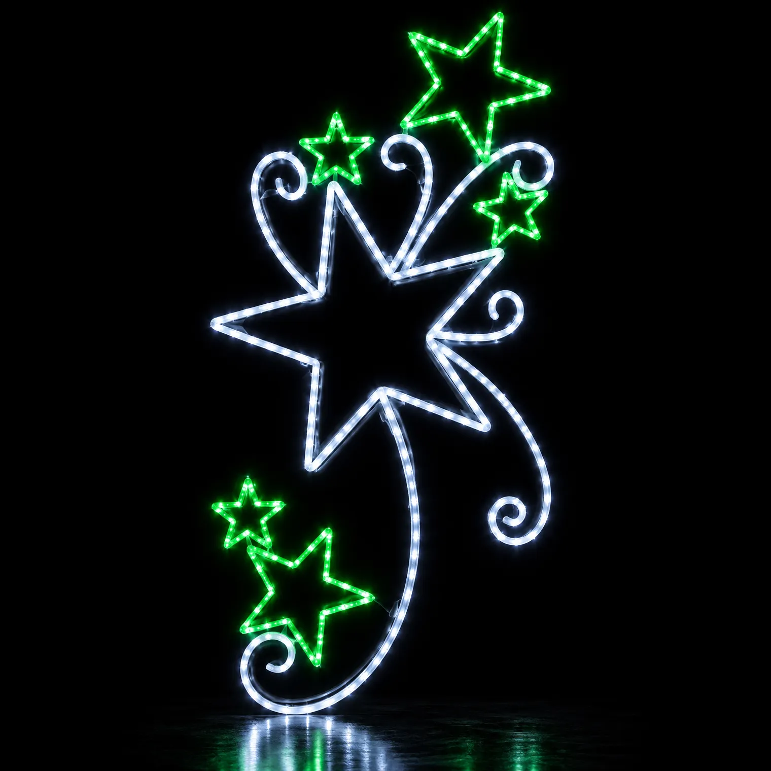Figura de Natal Luminosa para Poste - 5 Estrelas e Arabescos