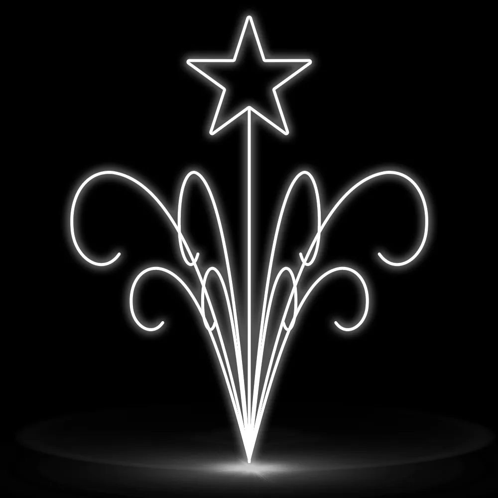 Figura de Natal Luminosa - Pingente Ornamental 3D com Estrela Jardim