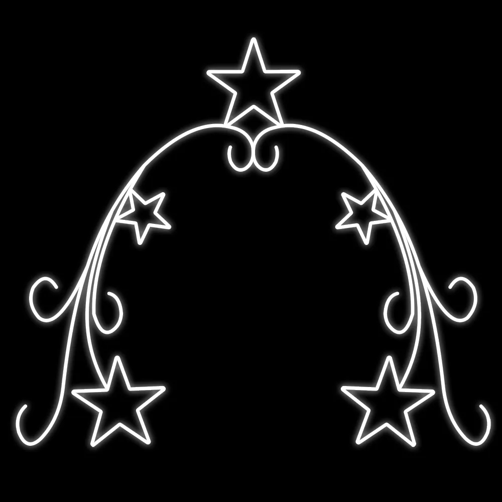 Figura de Natal Luminosa Portal - 5 Estrelas e Arabescos
