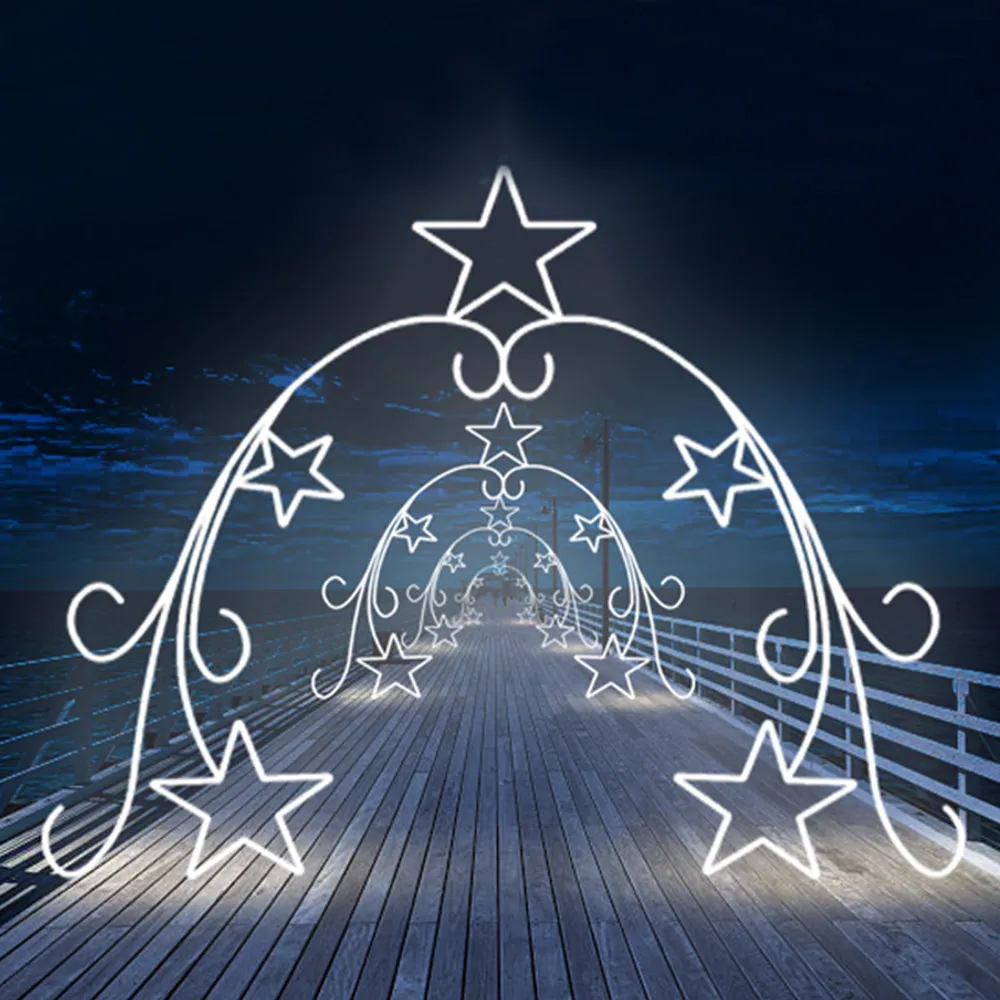 Figura de Natal Luminosa Portal - 5 Estrelas e Arabescos