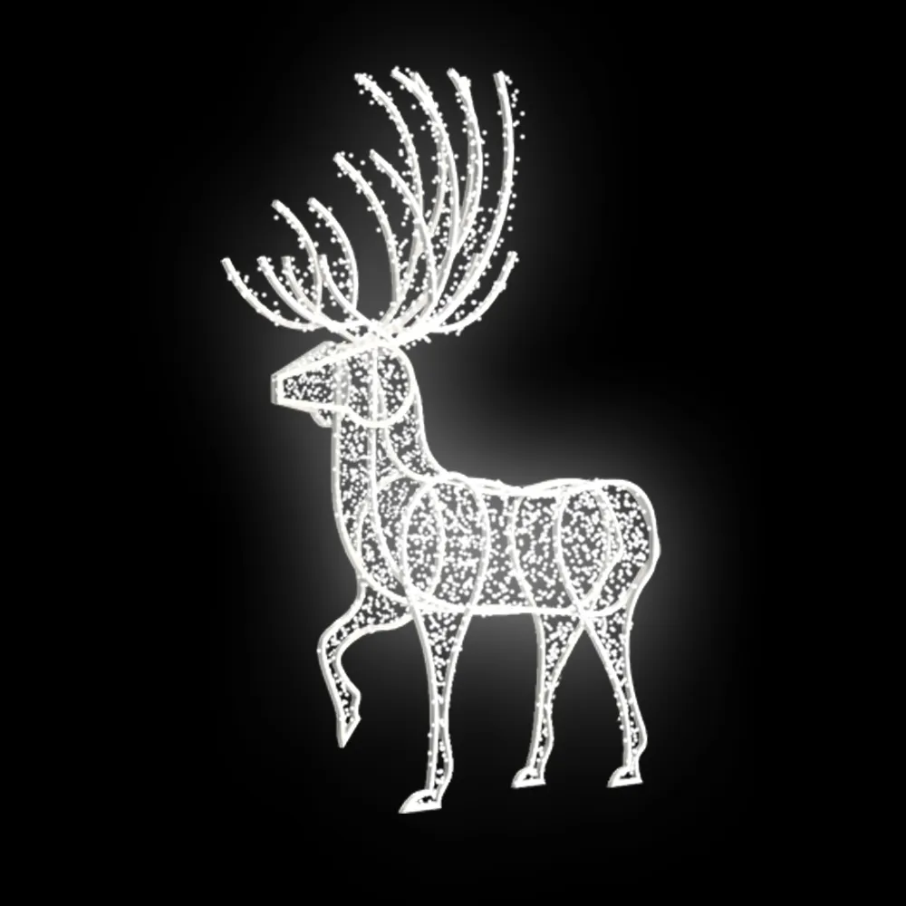 Figura de Natal Luminosa - Rena Trenó Elegante 3D