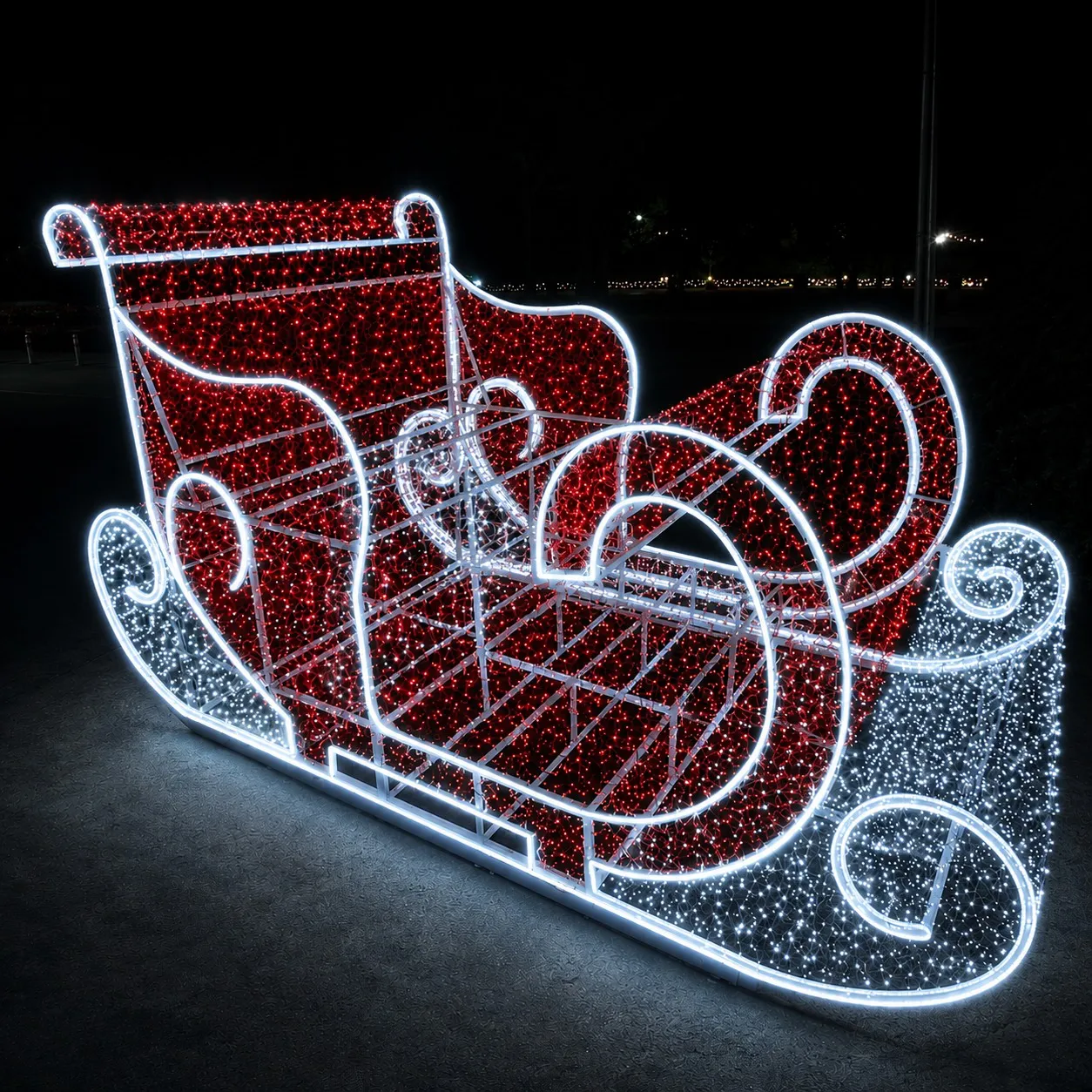 Figura de Natal Luminosa - Trenó Elegante 3D