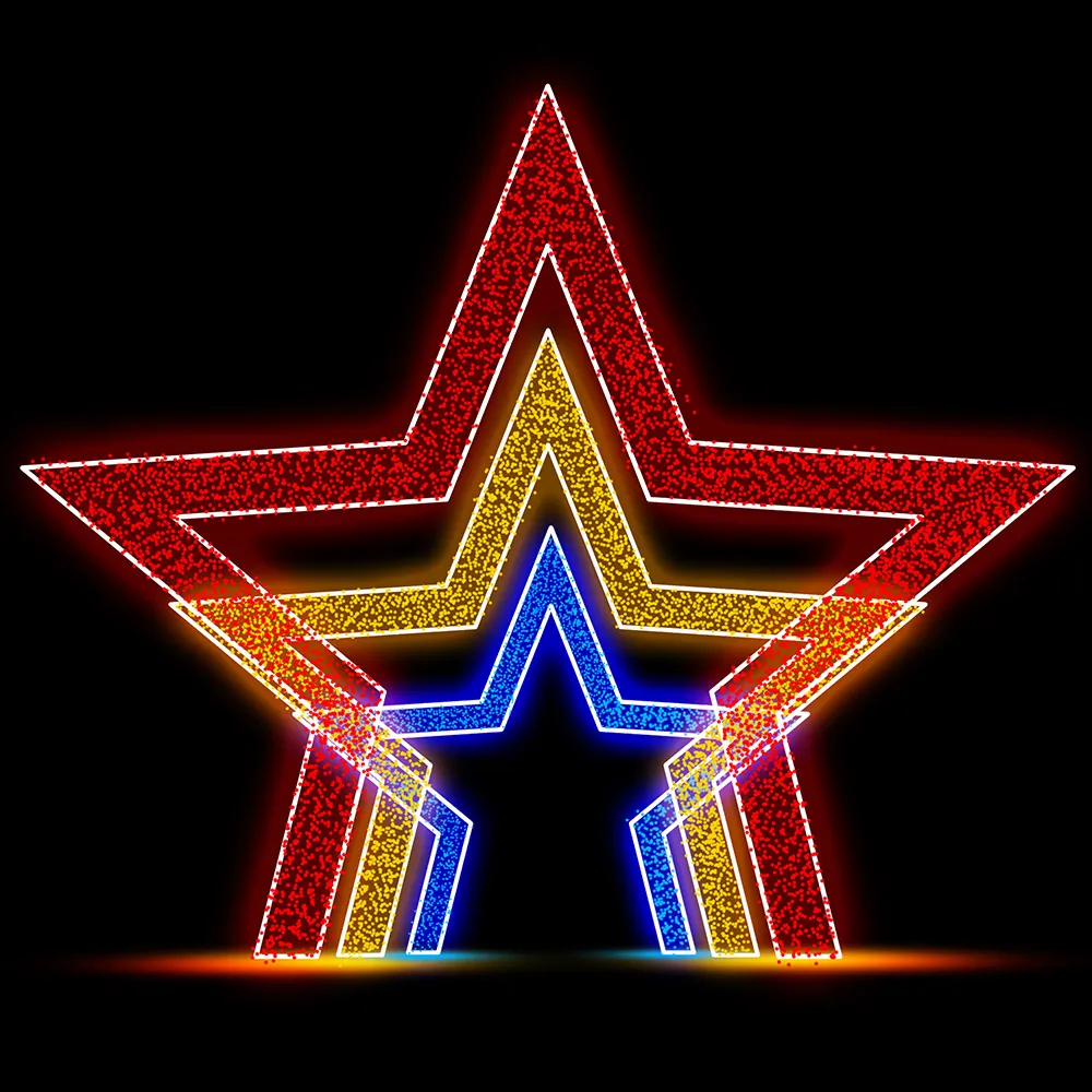 Figura de Natal Luminosa - Túnel de Estrelas 3D