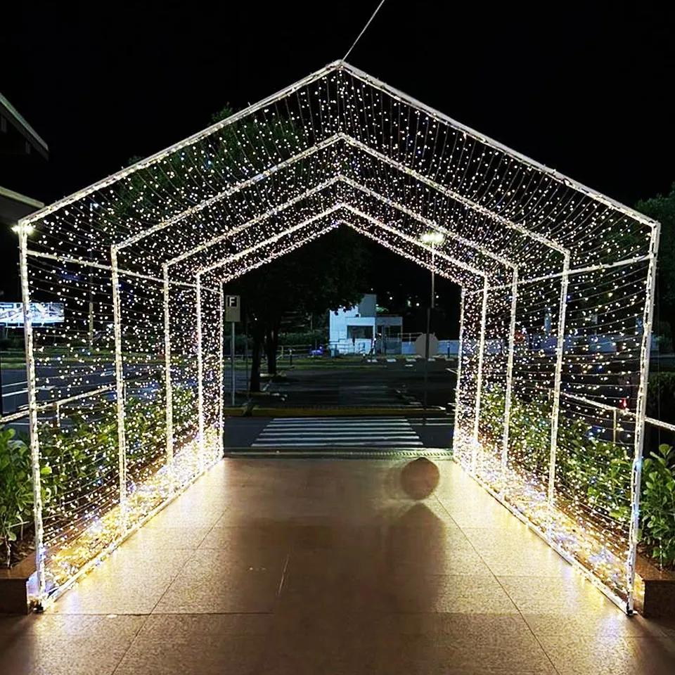 Figura de Natal Luminosa - Túnel Glamour 3D Casinha