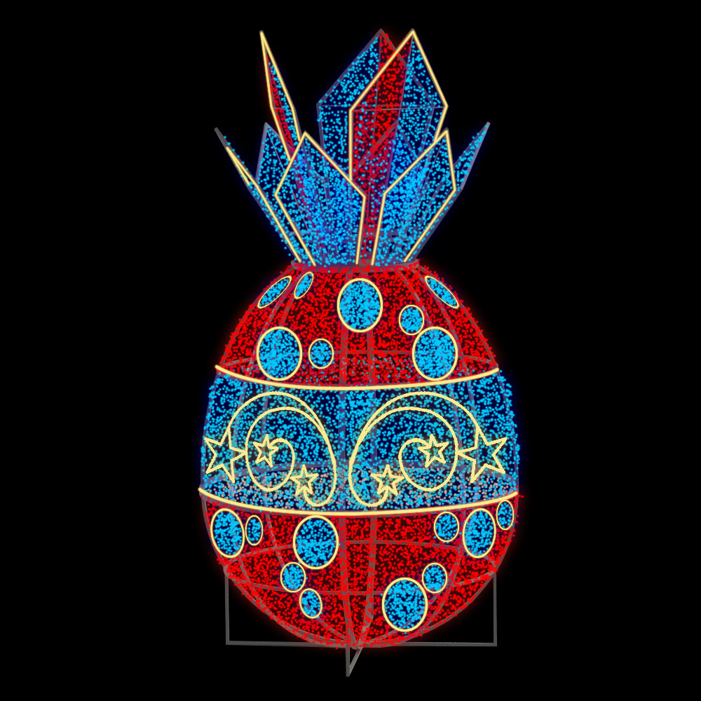 Figura de Páscoa Luminosa - Ovo de Páscoa 3D Glamour