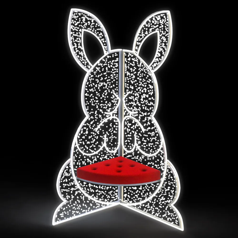 Figura de Páscoa Luminosa - Poltrona de Coelho Interativa