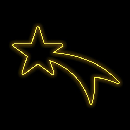 Figura de Natal Luminosa para Poste - Cometa Iluminado Grande