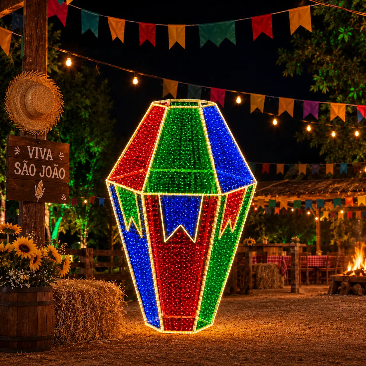 Figura para Festa Junina - Balão Junino pequeno 3D decorativo