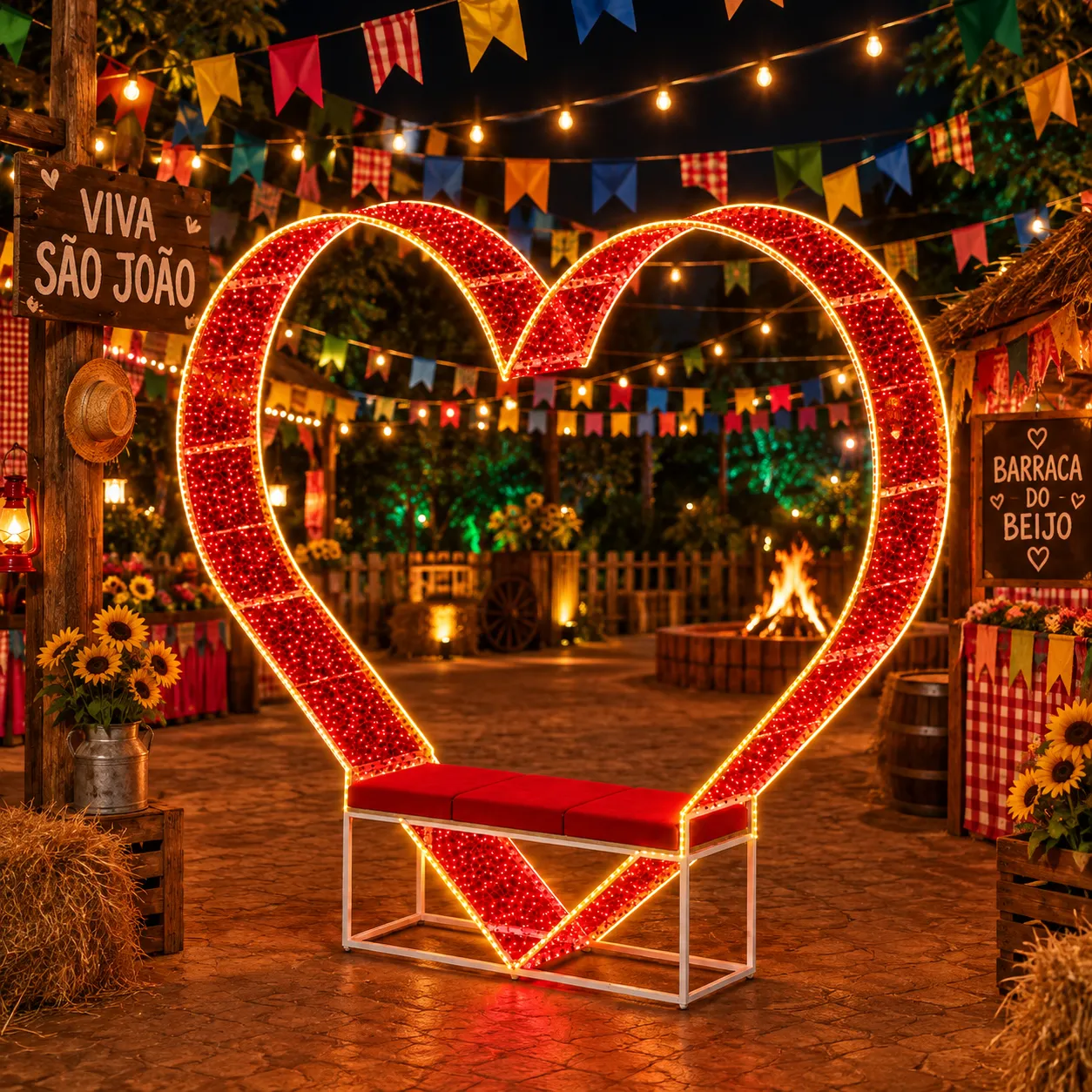 Figura para Festa Junina - Banco Coração Love