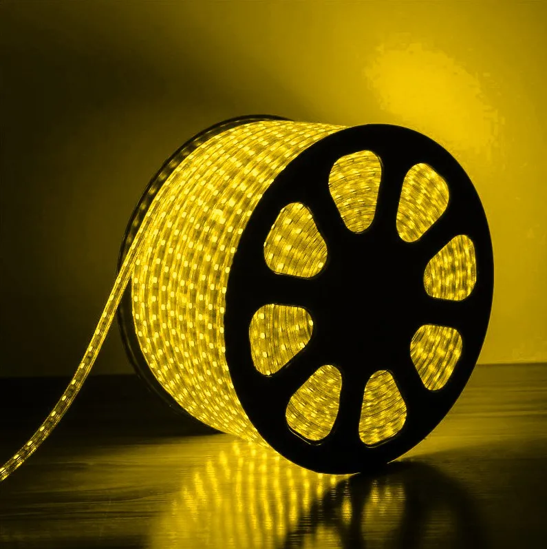 Mangueira LED Amarelo, 36 LED/m e Ø13mm - Rolo de 100 metros