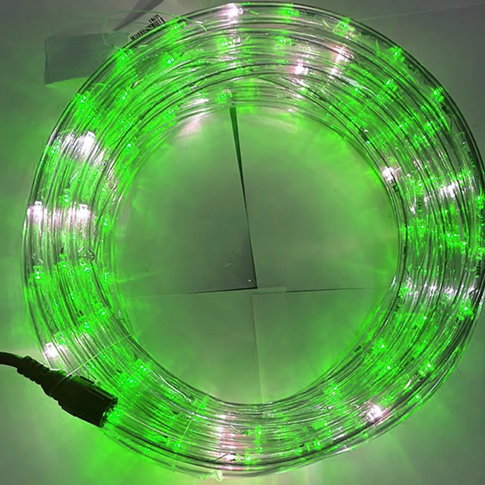 Mangueira LED Verde com Strobo, 36 LED/m e Ø13mm - Rolo de 100 metros