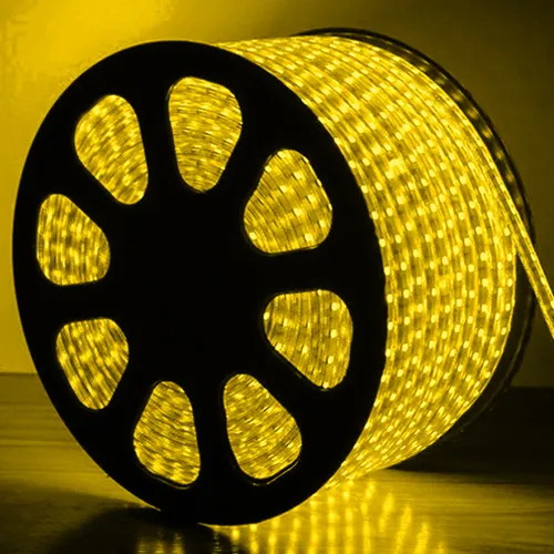 Mangueira LED Amarelo, 32 LED/m e Ø12mm - Rolo de 100 metros
