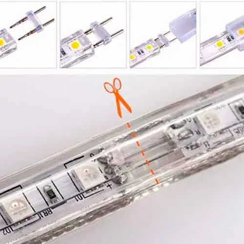 Mangueira LED 5050 Chata Branco Quente Rolo 100MTS