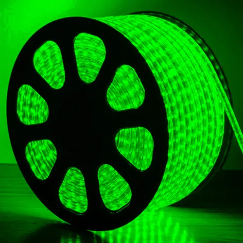 Mangueira LED Verde, 32 LED/m e Ø12mm - Rolo de 100 metros