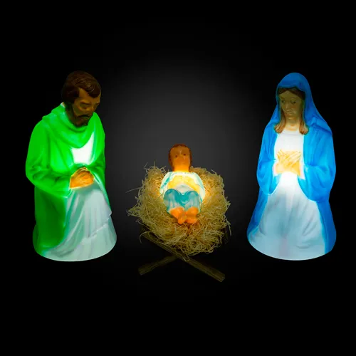 Presépio de Natal de Polietileno - Sagrada Família Colorida