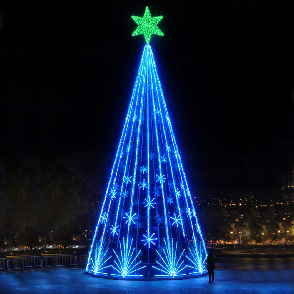 Árvore de Natal Luminosa Gigante LED Fabricada em Estrutura Metálica - Fragmentos