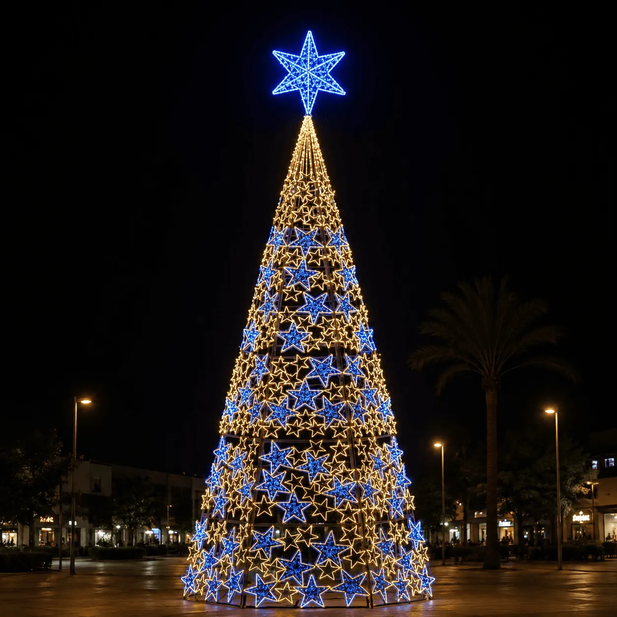 Árvore de Natal Luminosa Gigante LED Fabricada em Estrutura Metálica - Constelation