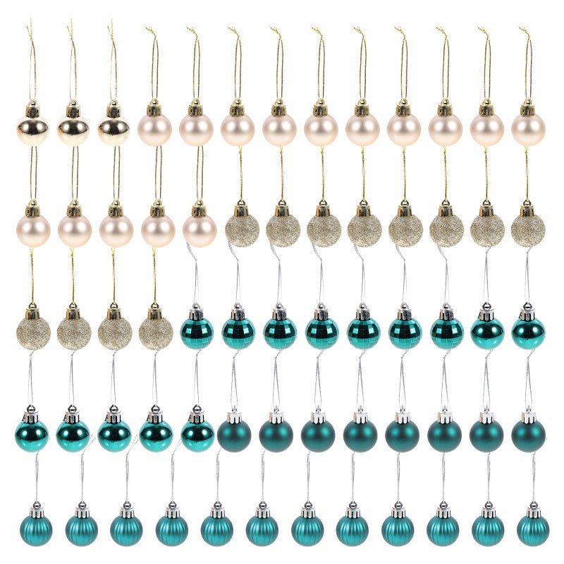 64 Peças Decoração De Natal Bolas Ouro Azul